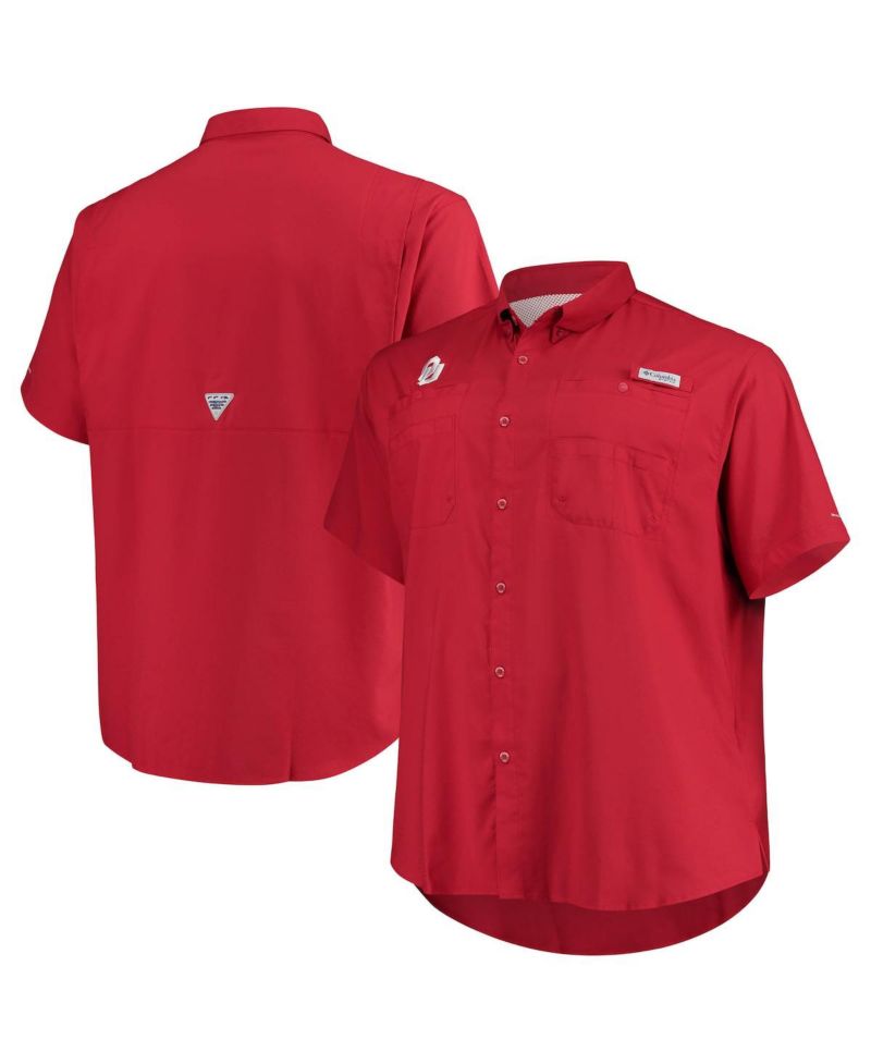 Men's Crimson Oklahoma Sooners Big & Tall Tamiami Omni-Shade Button-Down Shirt