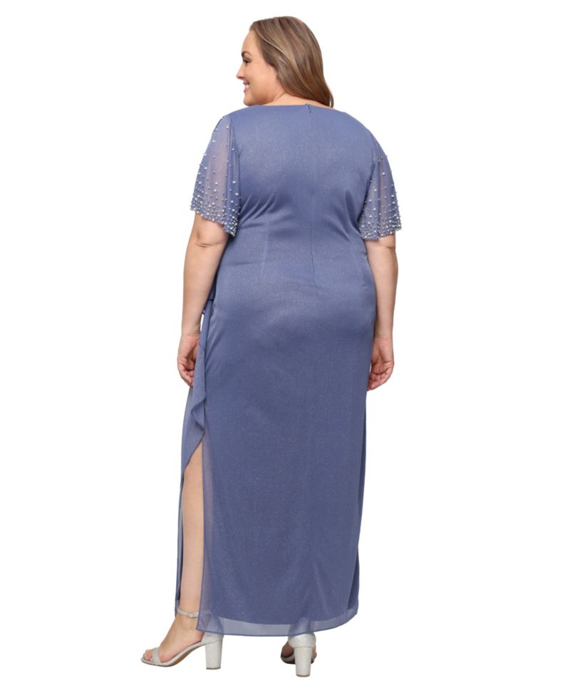 Plus Empire Waist V-Neck Gown