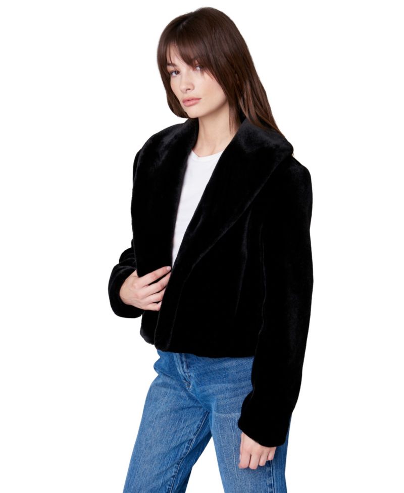 Women's Be My Guest Faux-Fur Shawl-Collar Cropped Jacket