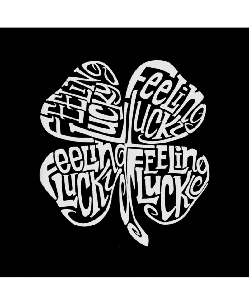 Men's Word Art Feeling Lucky Crewneck Sweatshirt