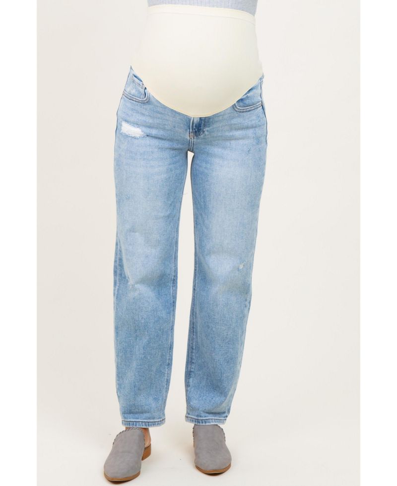 Women's Light High Rise Ankle Boyfriend Distressed Jeans