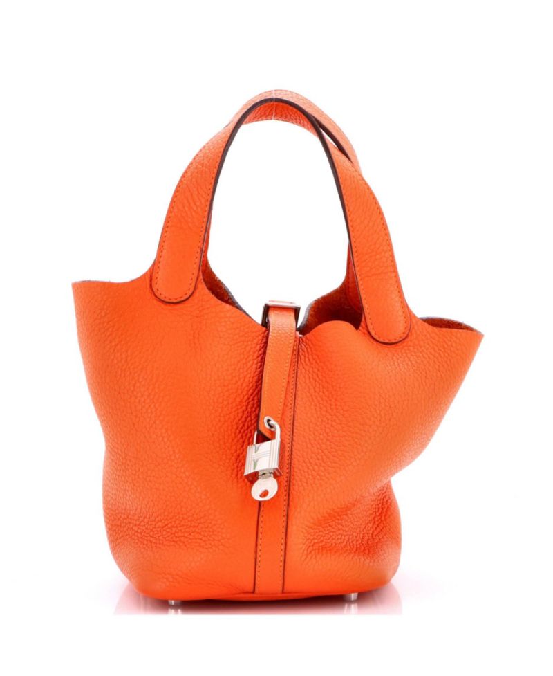 Pre-Owned Herm&eacute;s Picotin Lock Small Leather Bucket Bag