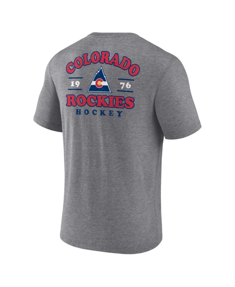 Men's Heather Gray CO Rockies Vintage Hockey Winger Tri-Blend T-Shirt