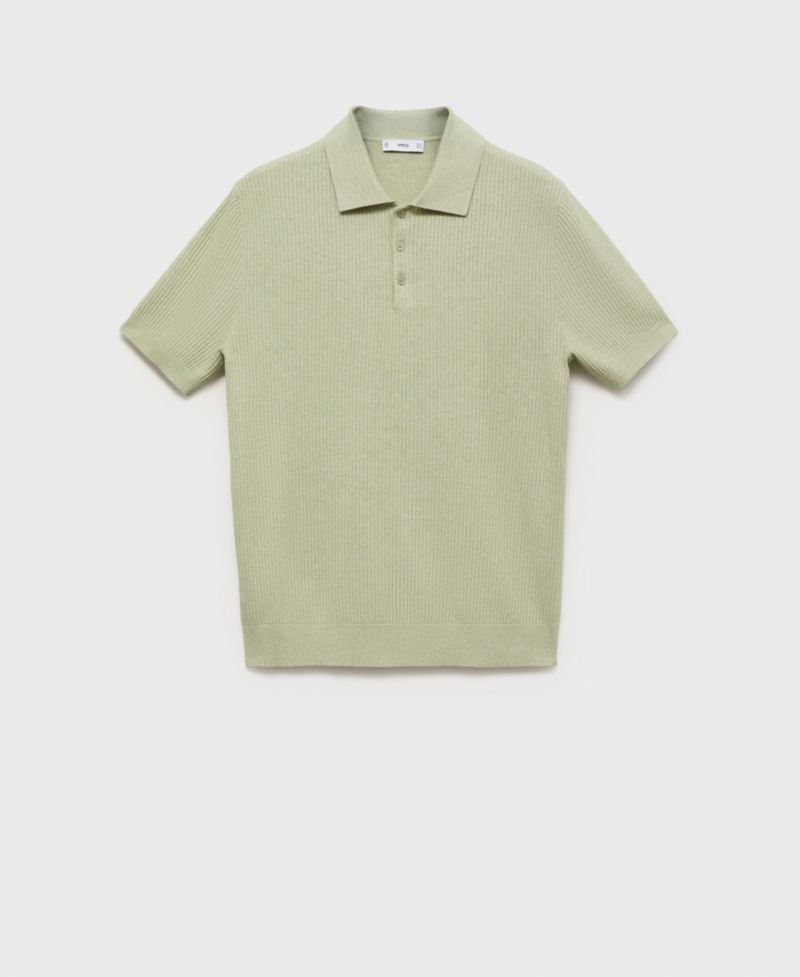 Men's Ribbed Knit Polo Shirt