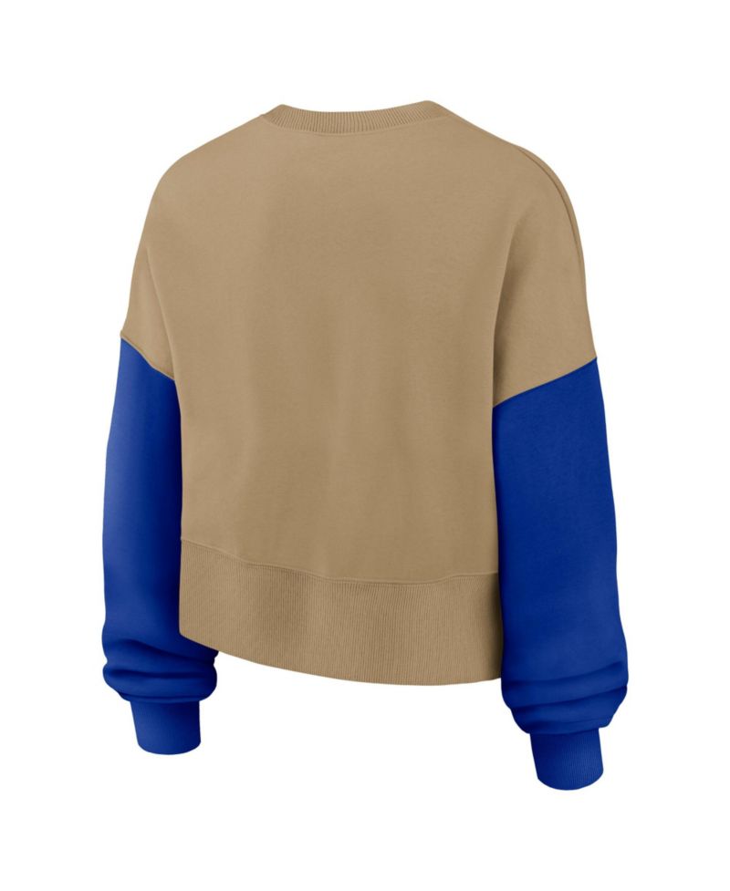 Women's Tan Buffalo Bills Oversized Rewind Pullover Sweatshirt