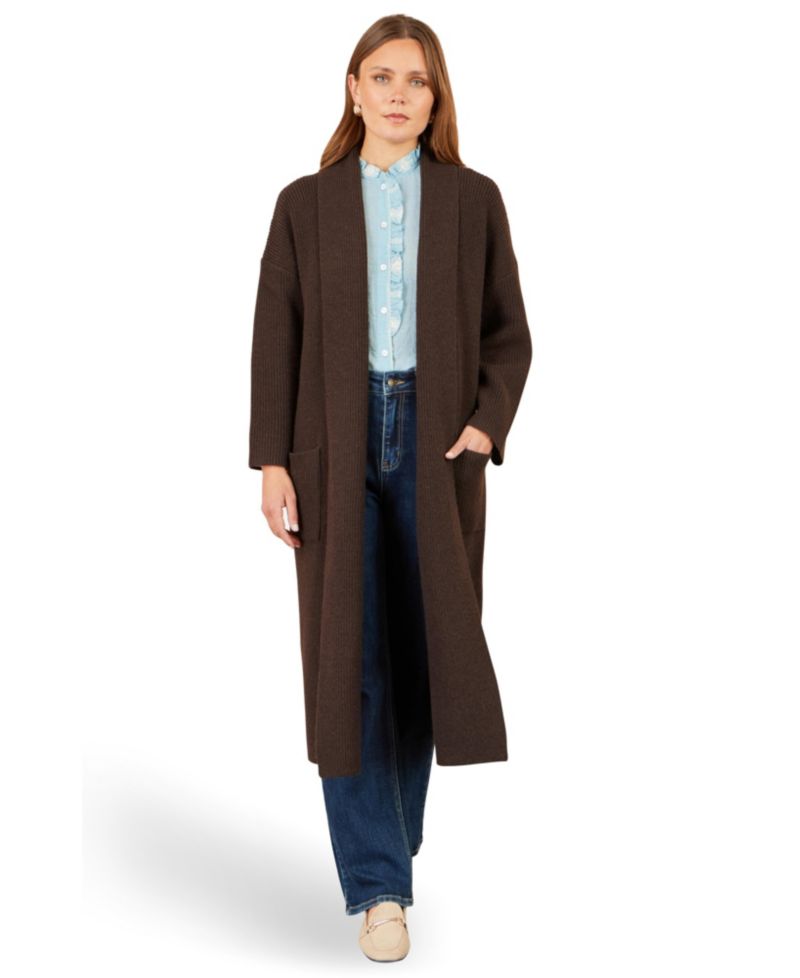 Women's Long Sleeve Knitted Maxi Cardigan