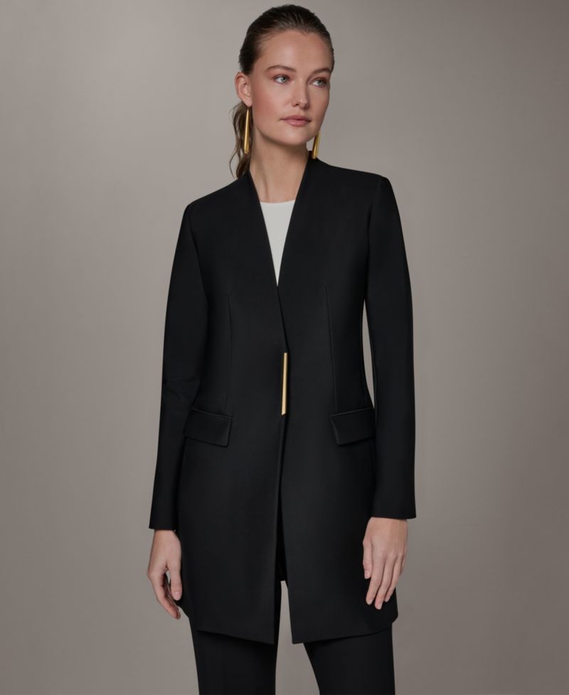 Petite Collarless Blazer
