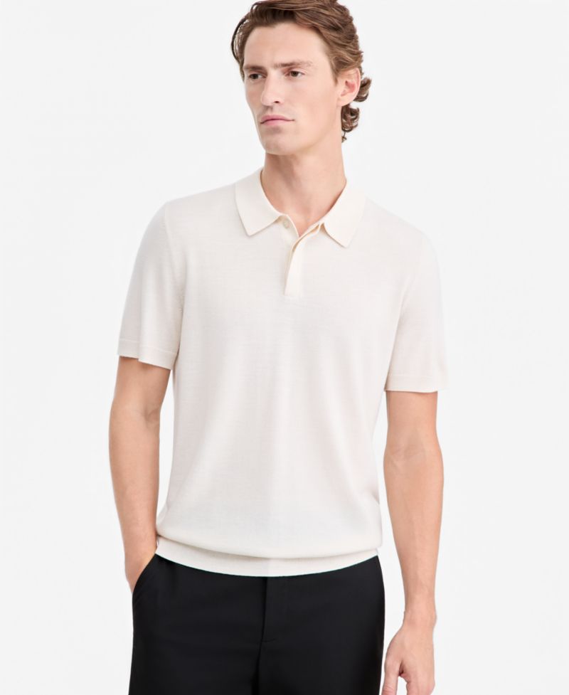 Men's Merino Wool-Blend Regular-Fit Polo Shirt
