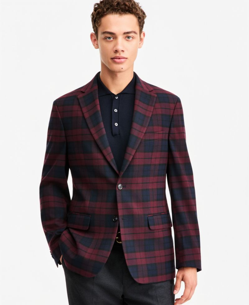 Men's Plaid Modern-Fit Sport Coat