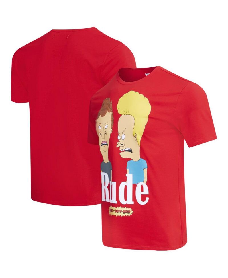 Men's and Women's Red Beavis and Head Rude T-Shirt