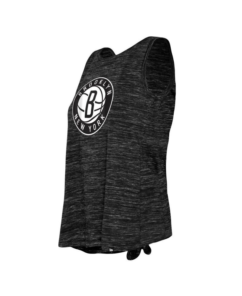 Women's Black Brooklyn Nets Space Dye Active Tank Top