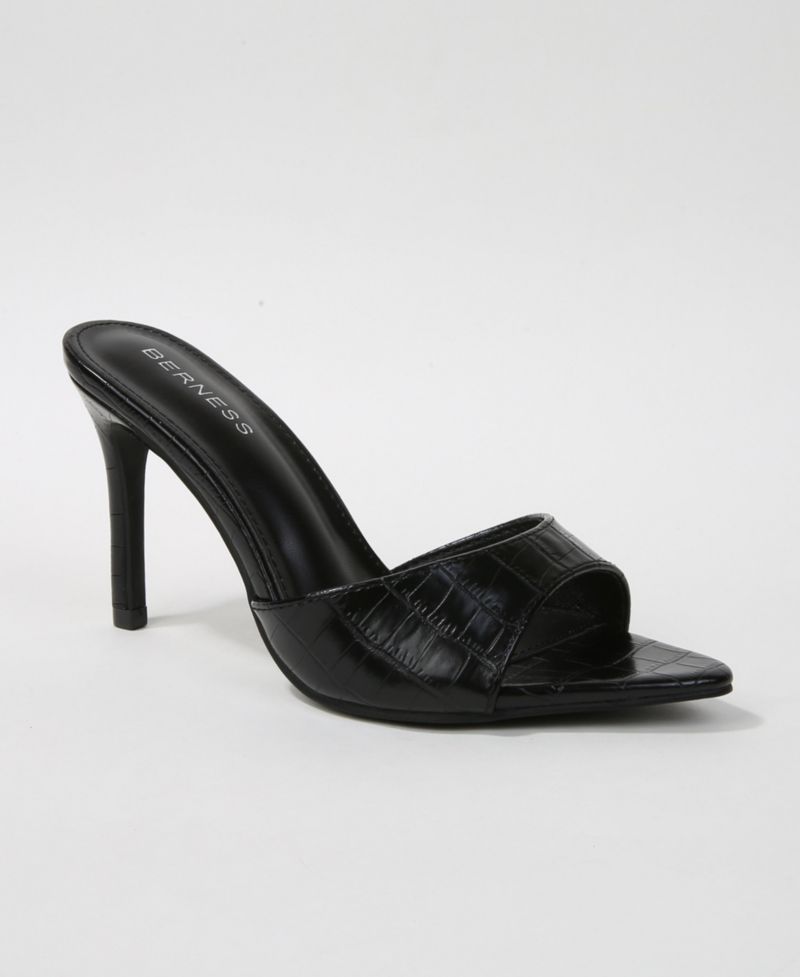Jessa Croc Embossed Stiletto Slide Sandals