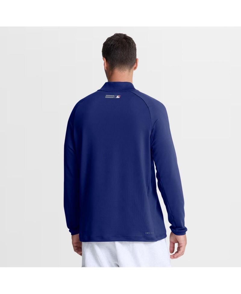 Men's Royal Los Angeles Dodgers Authentic Collection Dri-FIT Raglan Half-Zip Pullover