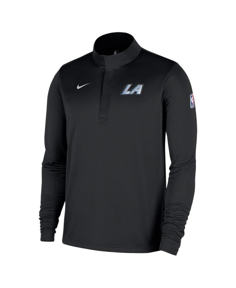 Men's Black LA Clippers 2025/26 City Edition Remix Authentic Coaches Dri-FIT Half-Zip