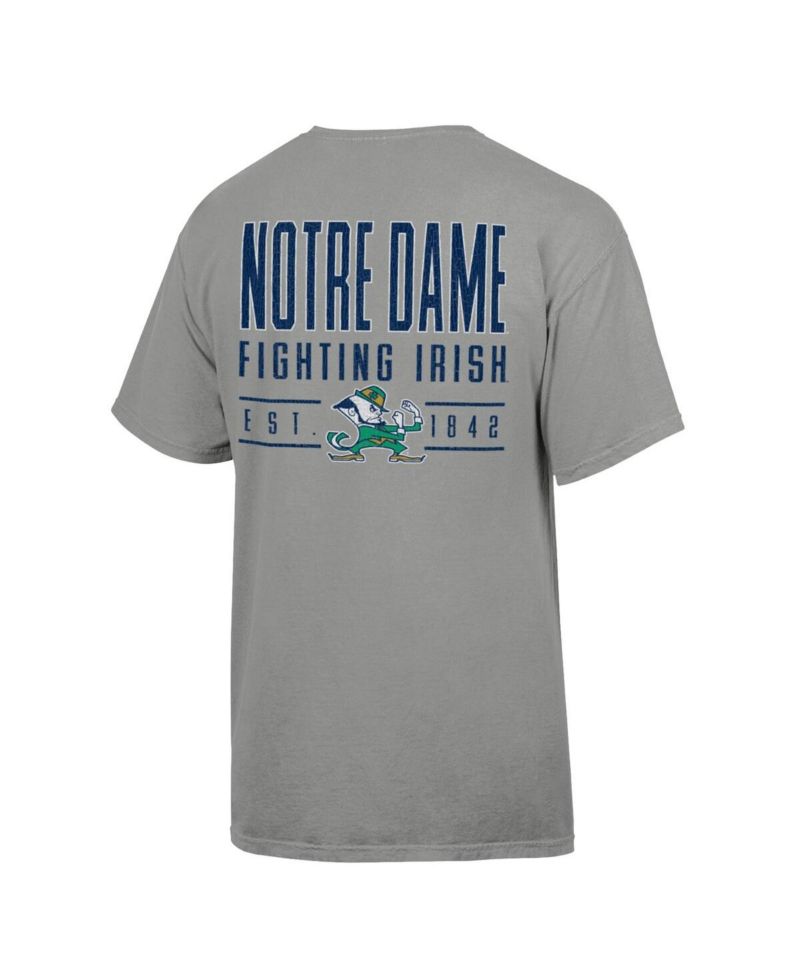Men's Gray Notre Dame Fighting Irish Big Name T-Shirt