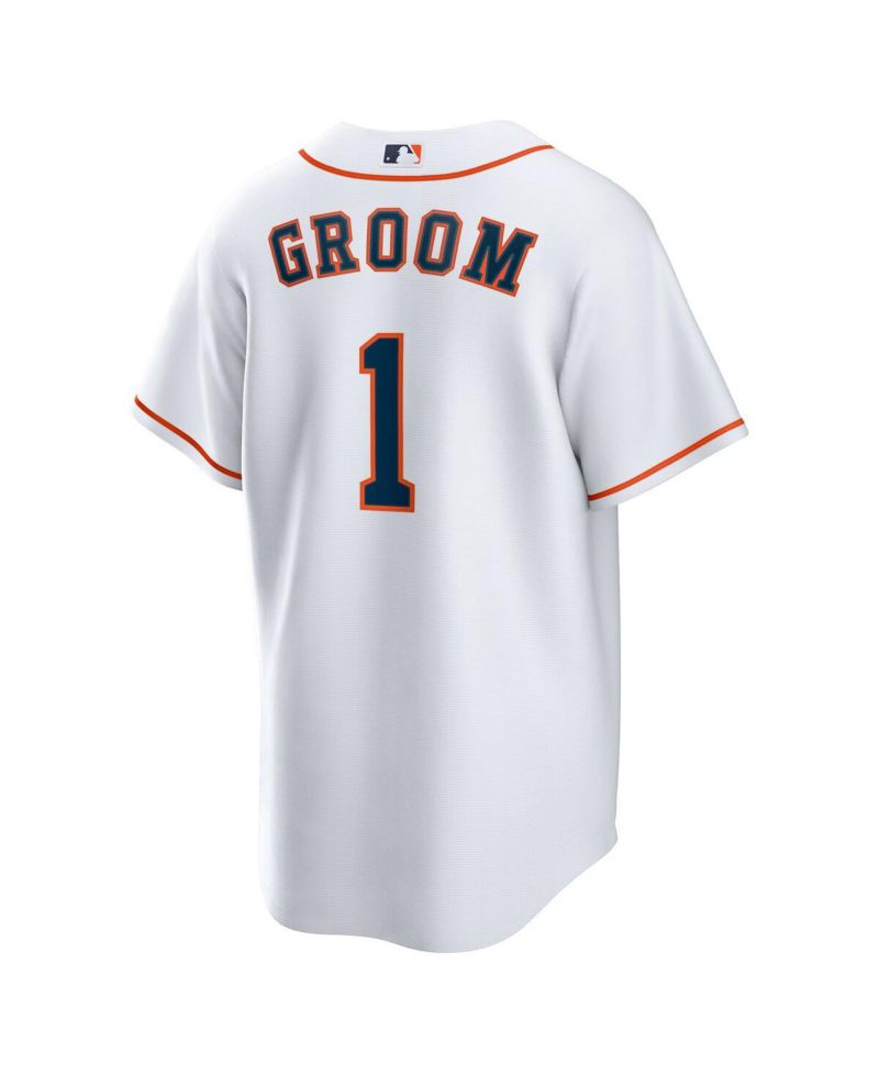 Men's White Houston Astros 1 Groom Home Replica Jersey