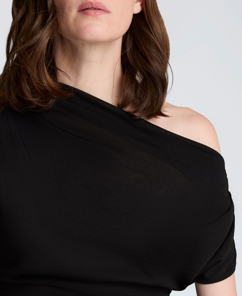Women's Asymmetrical Drape Short-Sleeve Top