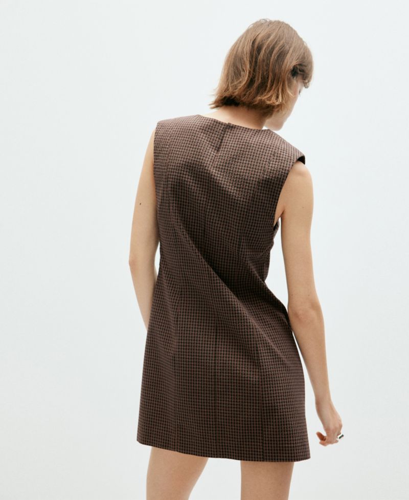 Women's Gingham-Check Cotton Mini Dress