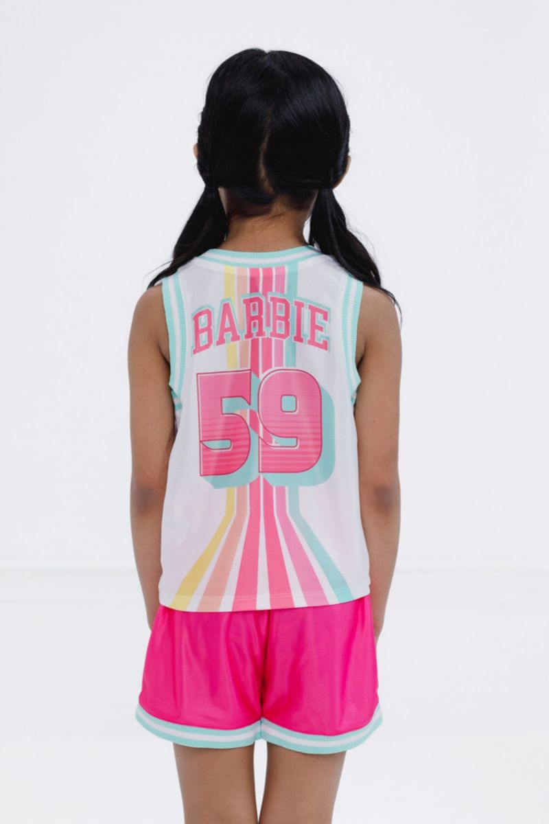 Girls Jersey Athletic Tank Top and Shorts Outfit Set