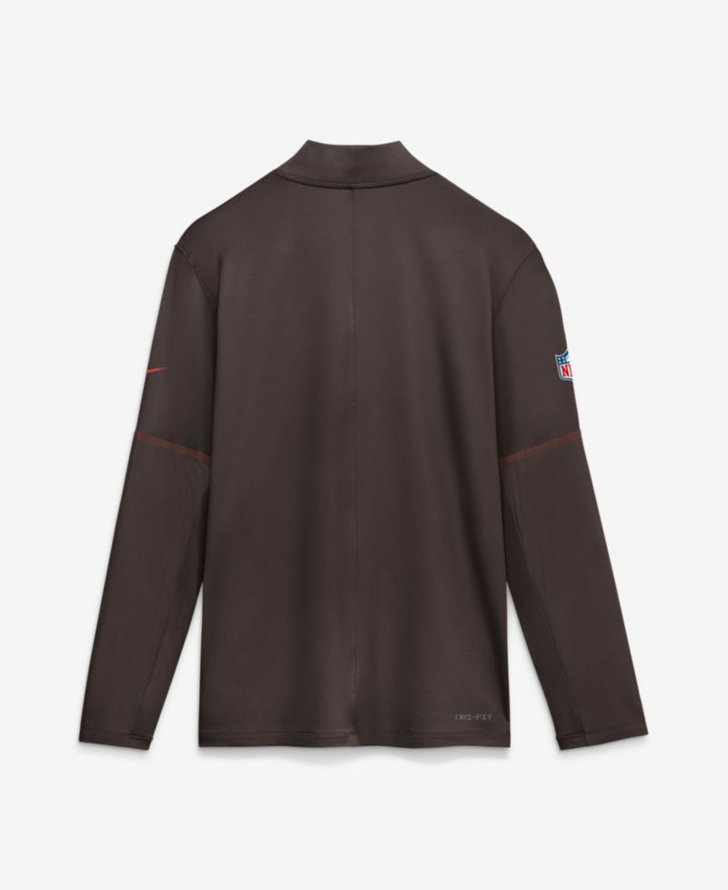 Men's Brown Cleveland Browns Sideline Logo Glory Midweight Dri-FIT Half-Zip Pullover