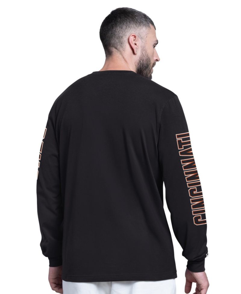 Men's Black Cincinnati Bengals Clutch Hit II Long-Sleeve T-Shirt