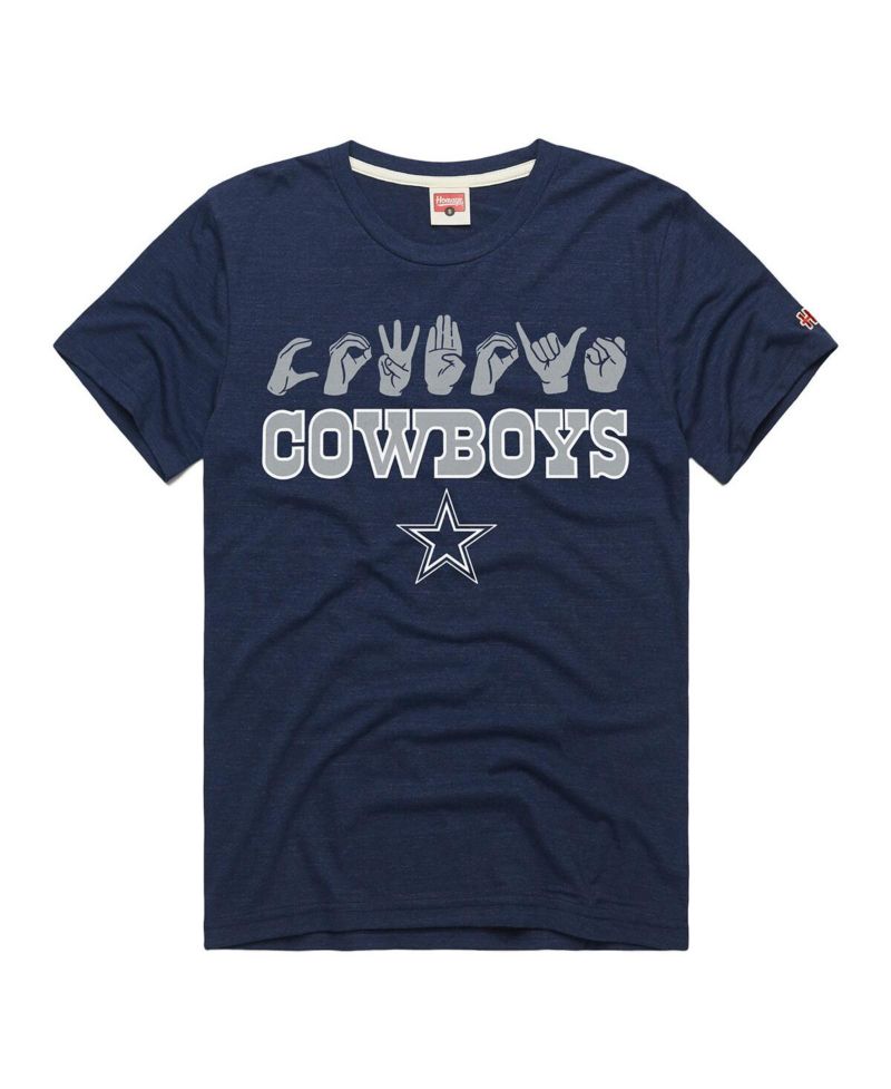 Men's and Women's Navy Dallas Cowboys NFL ASL Collection by Love Sign Tri-Blend T-Shirt