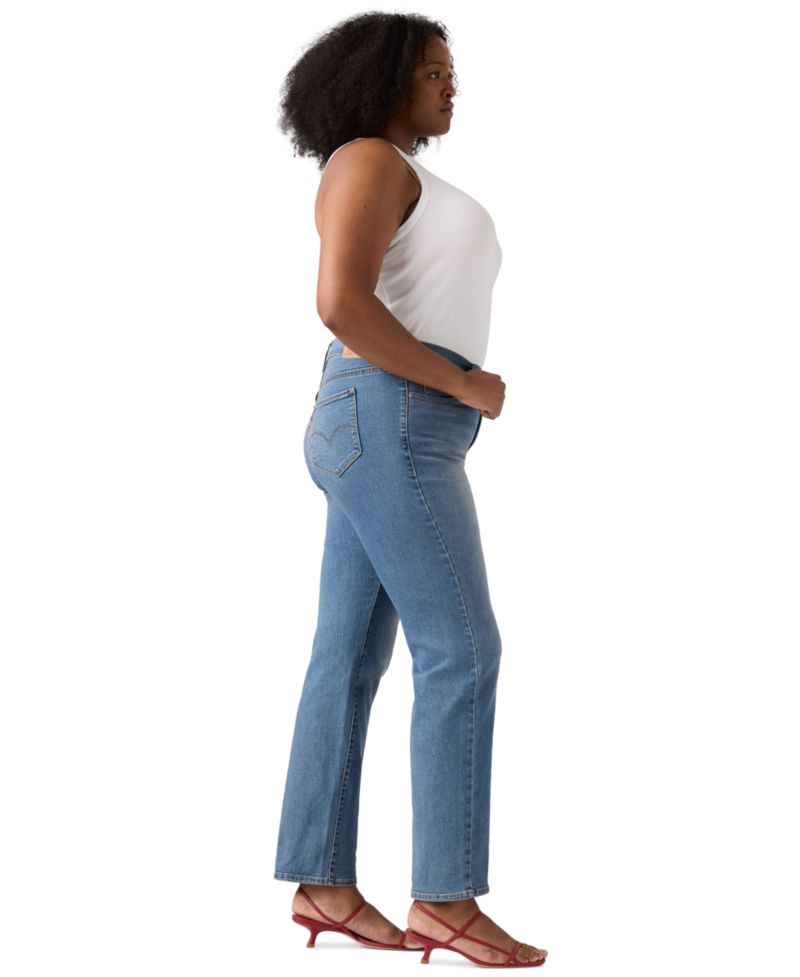 Trendy Plus Size 314 Mid-Rise Shaping Straight-Leg Jeans