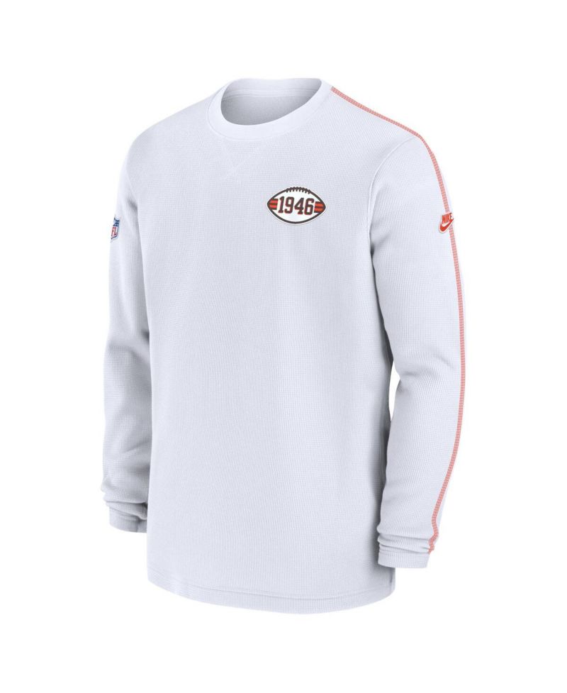 Men's White Cleveland Browns Alternate Logo Coach Long Sleeve T-Shirt