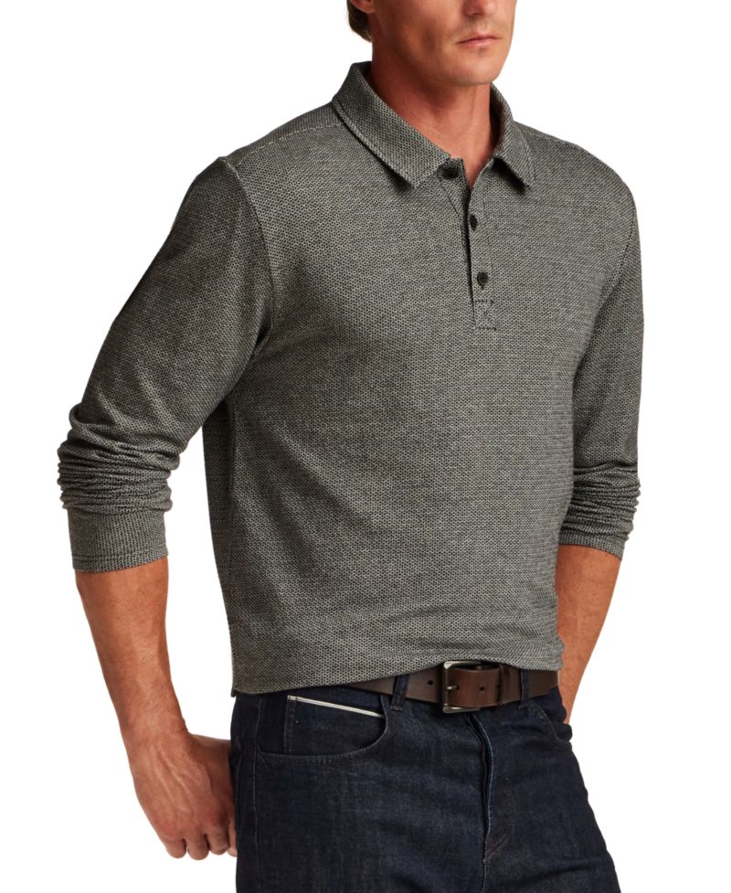Men's Neat Print Knit Polo Shirt