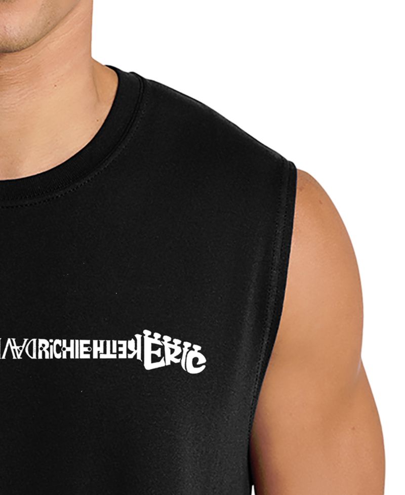 Men's Guitar Horizontal Word Art Graphic Tank Top
