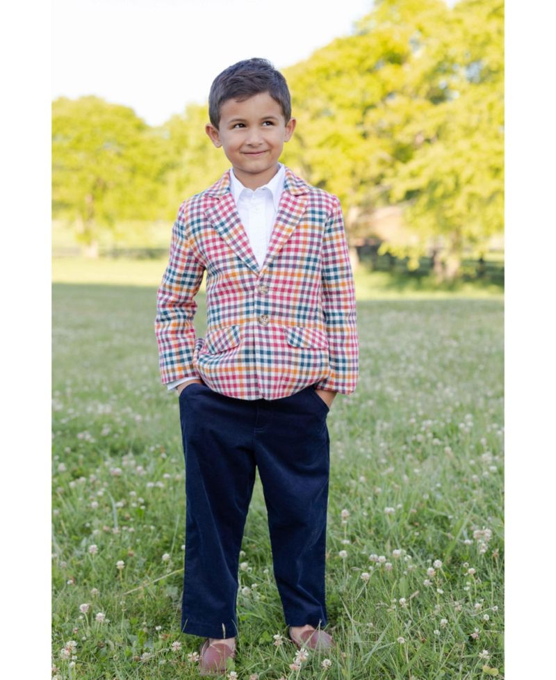 Boys' 4-20 Plaid Notched-Lapel Blazer