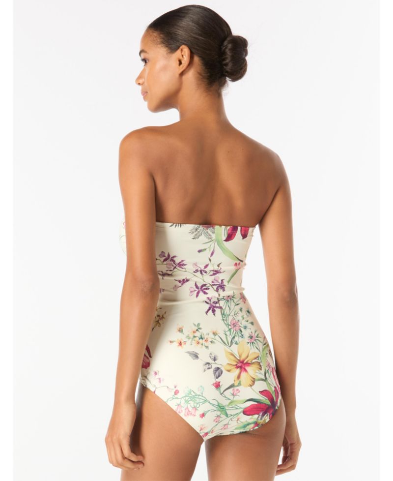 Women's Floral-Print Bandeau One-Piece Swimsuit