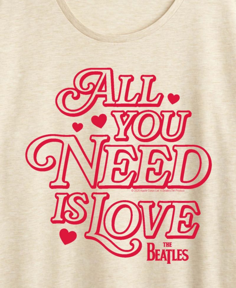 Women's All You Need Is Love Beatles Short-Sleeve Graphic T-Shirt