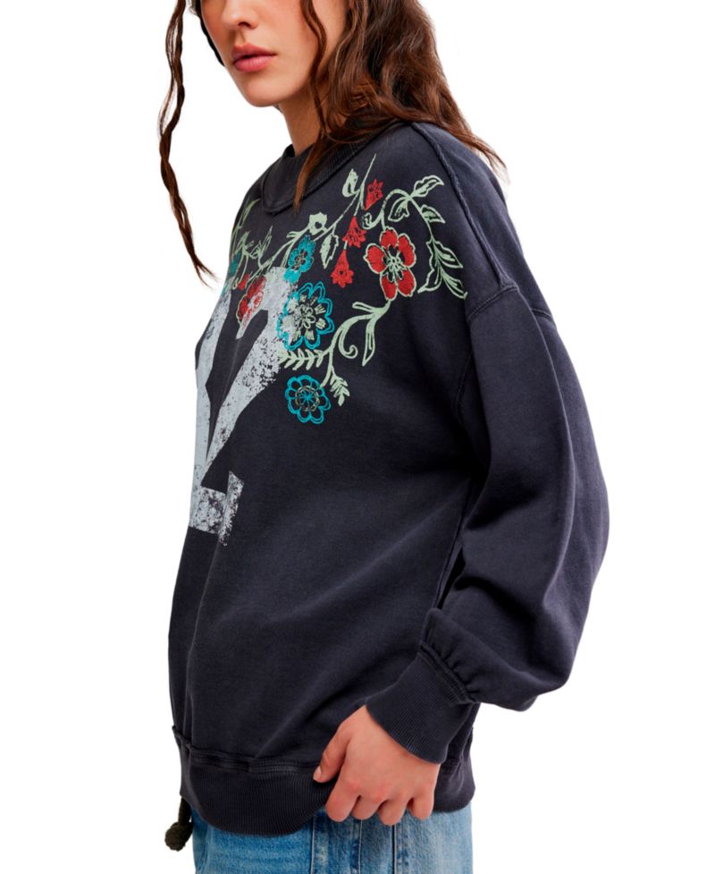 Women's Cotton Slouchy Mock-Neck Sweatshirt
