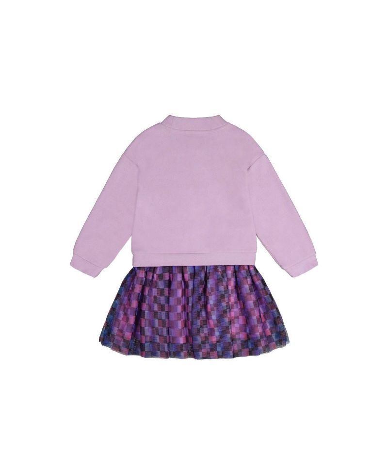 Girls' (6-12) Bi-Material Dress