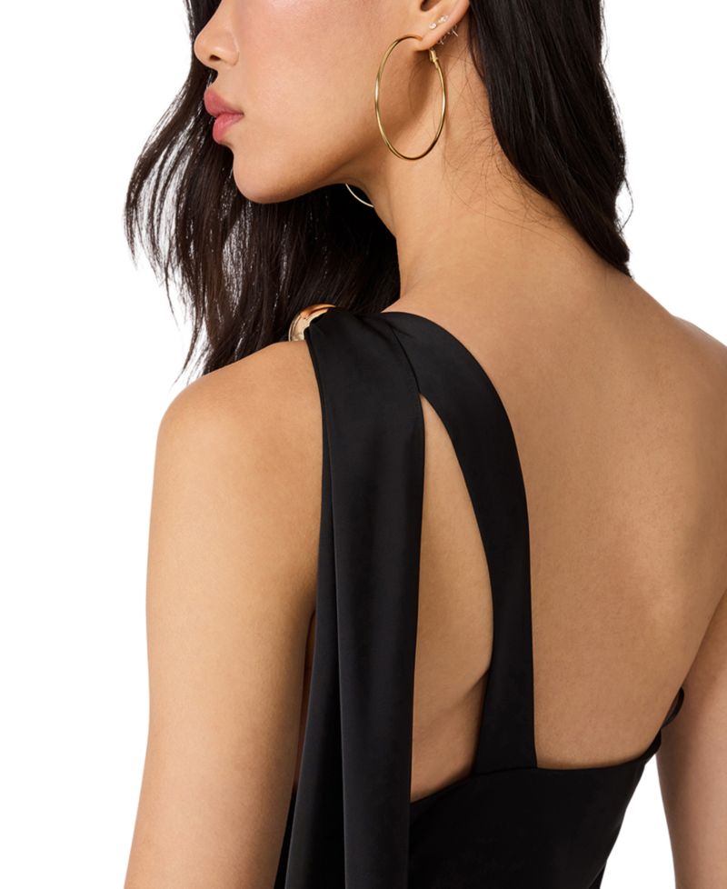 Juniors' Aurorah Off-the-Shoulder Satin Dress