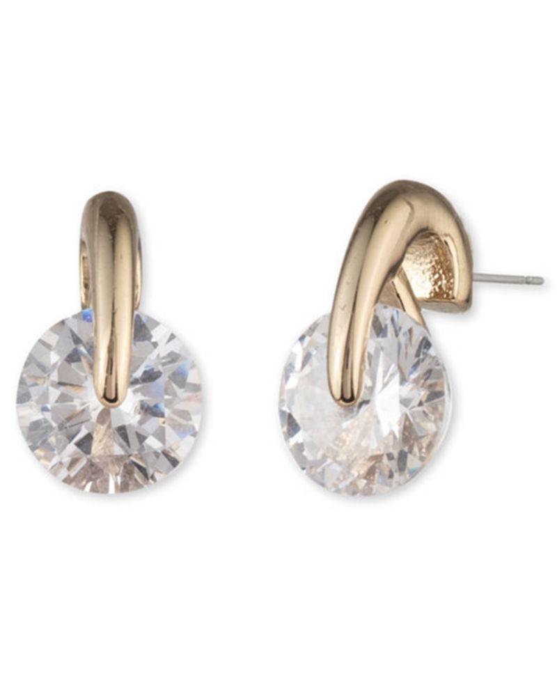 2-Pc. Color Floating Stone Crystal Cuff Bangle Bracelet and Matching Stud Earrings Set