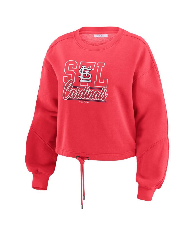 Women's Red St. Louis Cardinals Washed Fleece Sweatshirt & Shorts Lounge Set