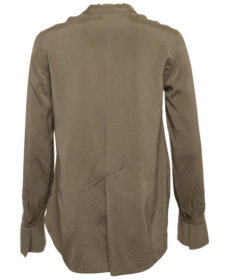 Women's Silk Monili-Detail Band Collar Blouse