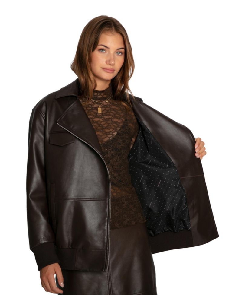 Women's Desert Moon Leather Bomber Jacket