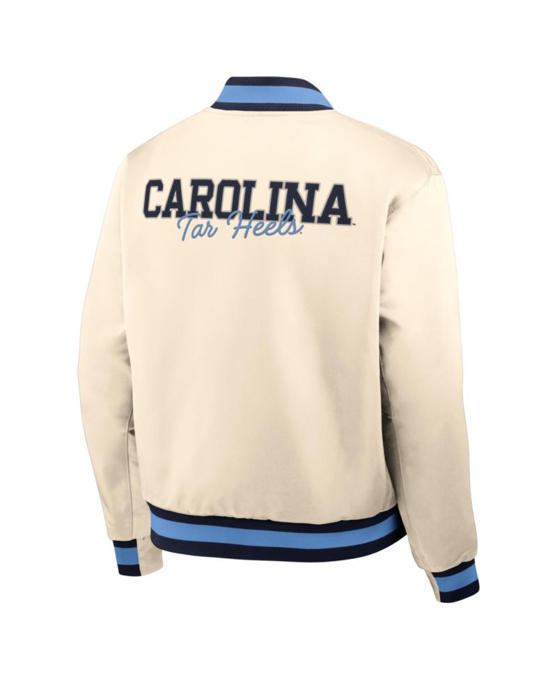 Men's Tan North Carolina Tar Heels Legacy Full-Snap Bomber Jacket