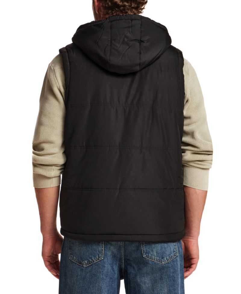 Men's Sherpa Hooded Full-Zip Vest