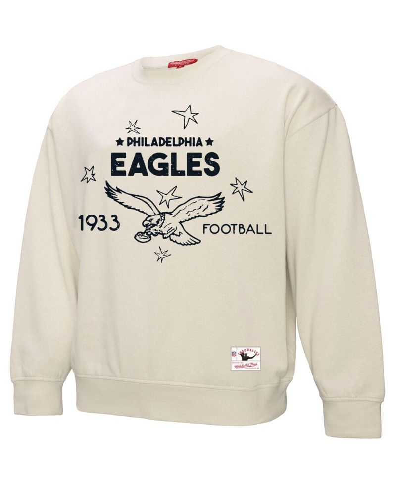 Women's Cream Philadelphia Eagles Shooting Stars Pullover Sweatshirt