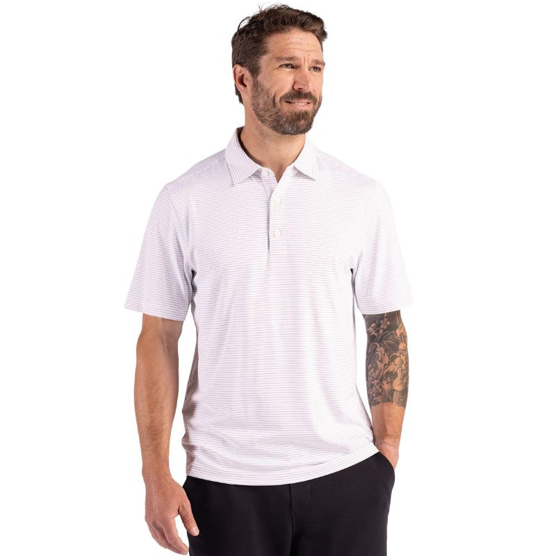 Men's Forge Eco Fine Line Stripe Recycled Polo