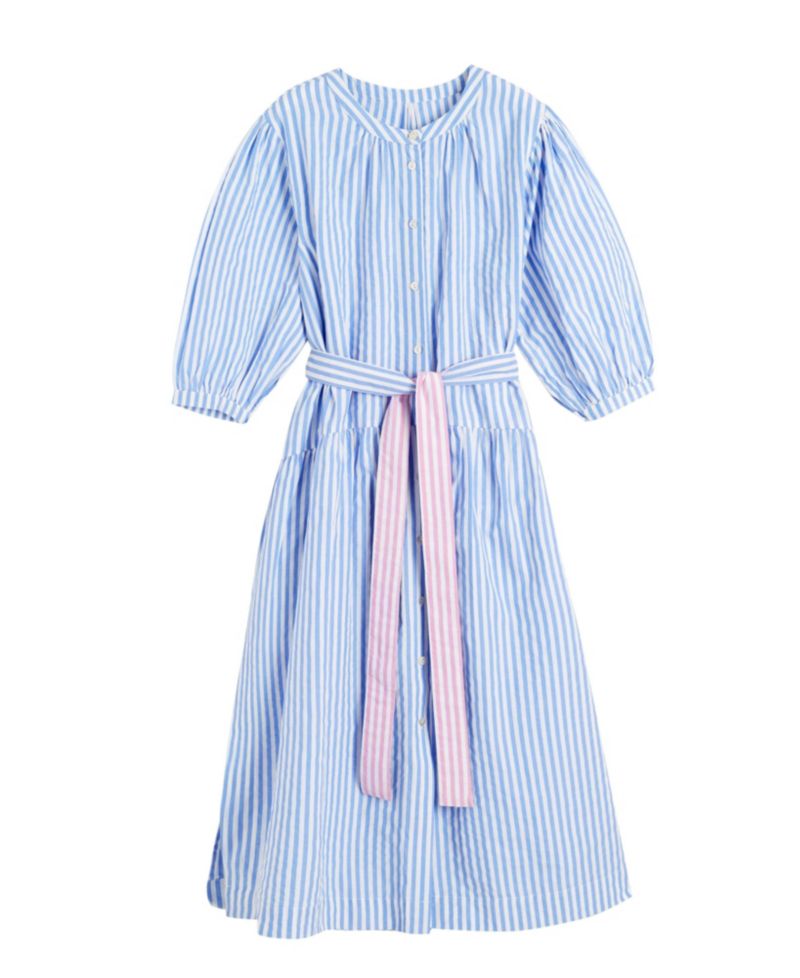 Women's Chinti and Parker Oxford Stripe Cotton Shirt Dress