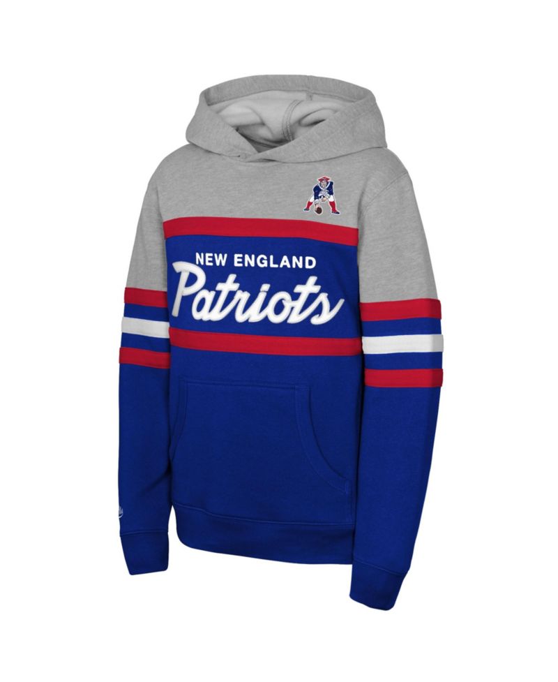 Men's Royal New England Patriots Throwback Head Coach Pullover Hoodie
