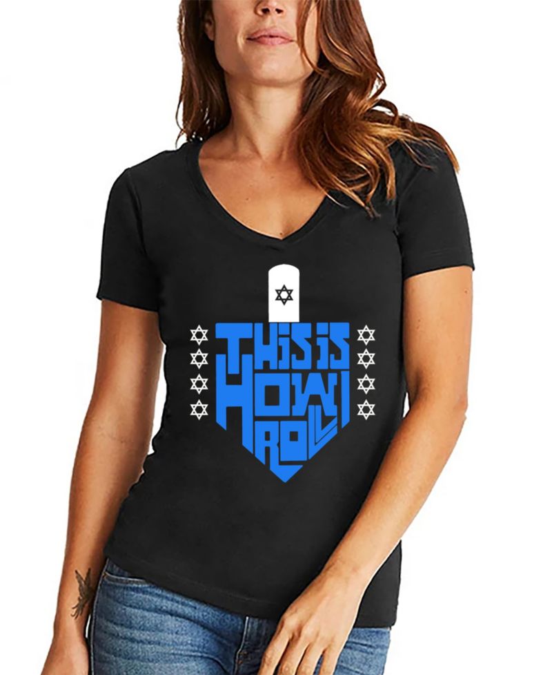 Women's This is How I Roll Word Art V-Neck T-shirt