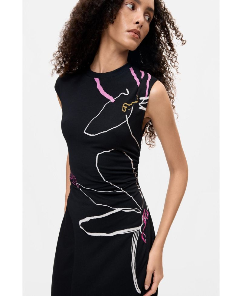 Women's Floral-Print Asymmetric Dress