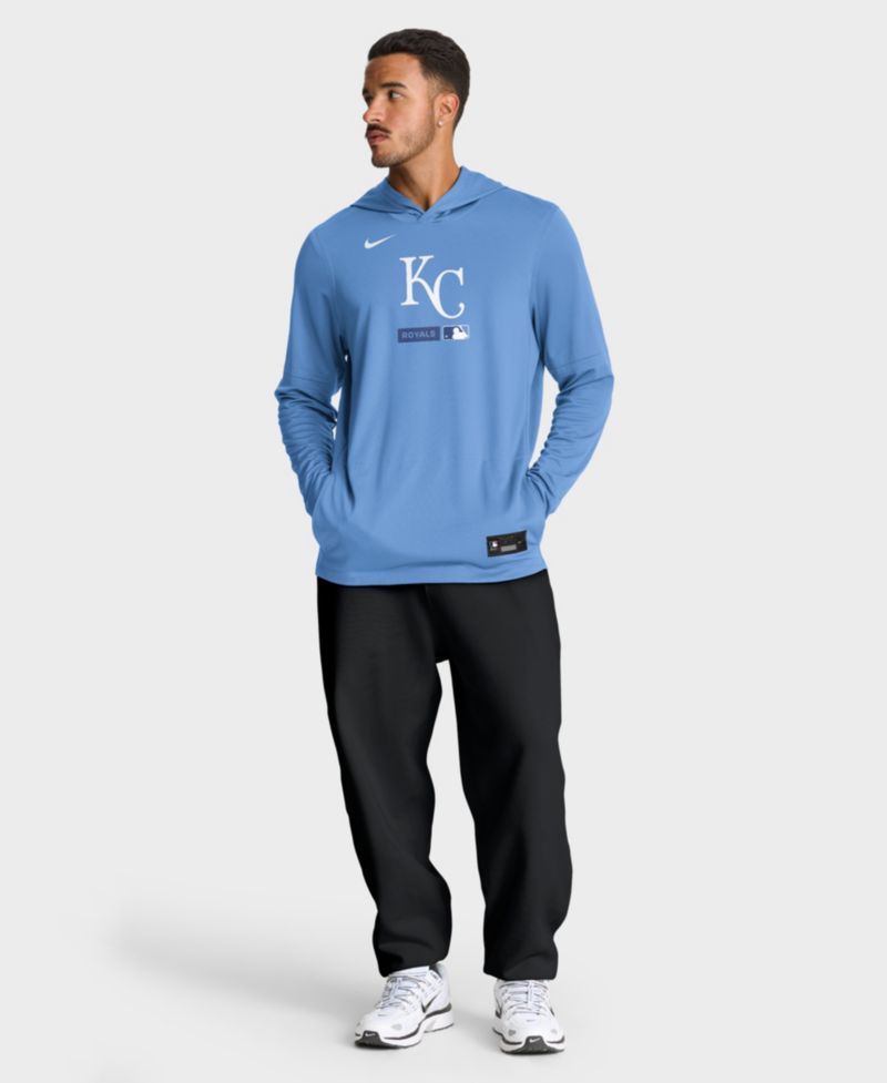 Men's Light Blue Kansas City Royals Authentic Collection Dri-FIT Long Sleeve Hoodie