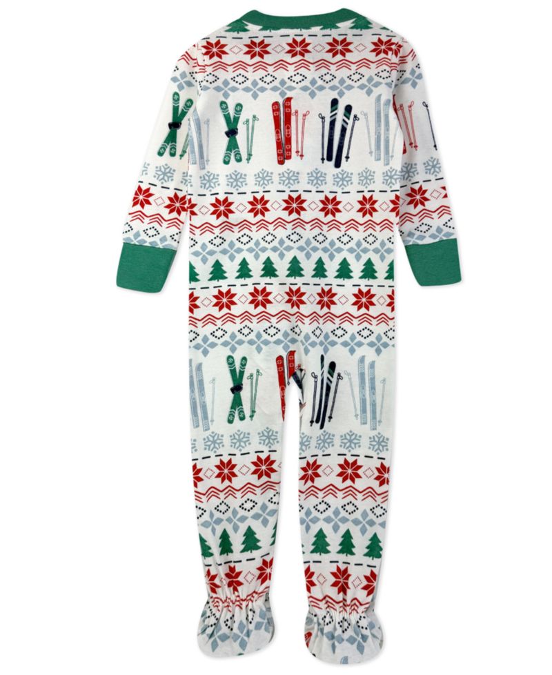 Baby Boys' and Baby Girls' Festive Holiday Print Footed Pajama